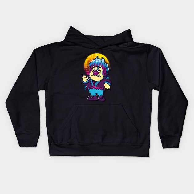 Retro Sunrise Wave 80s Kids Hoodie by REKENINGDIBANDETBRO